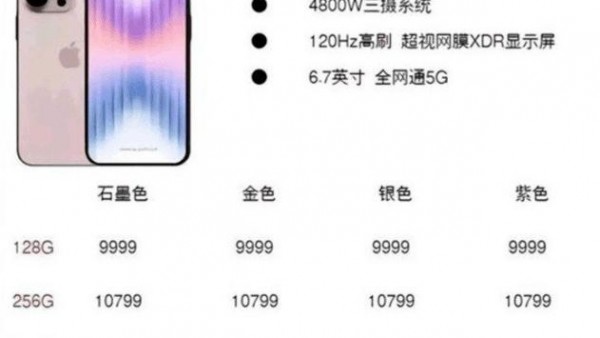 苹果 iPhone 14 Pro Max 售价曝光：9999 元起 ，最高 1.4 万-ios学习从入门到精通尽在姬长信