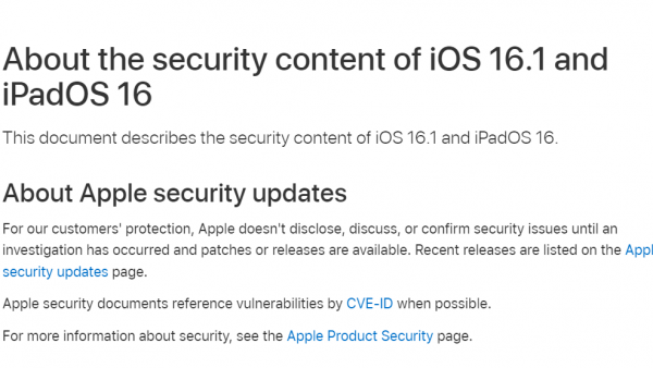 苹果 iOS 16.1/ iPadOS 16.1 正式版修补了 0 day 漏洞-ios学习从入门到精通尽在姬长信